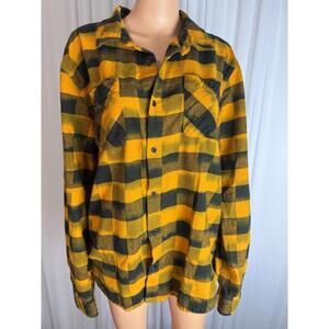 Primitive Skateboarding Plaid Flannel Black/yellow Mens XL